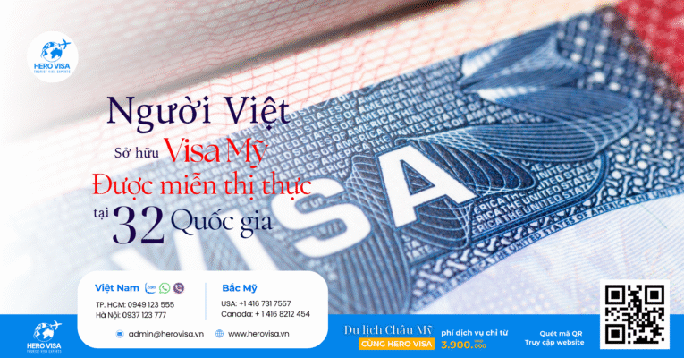 Người Việt Sở Hữu Visa Mỹ Được Miễn Visa Đến 32 Quốc Gia